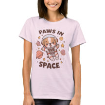 Camiseta divertida de gato astronauta Paws in Spac