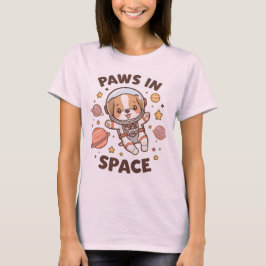 Camiseta divertida de gato astronauta Paws in Spac