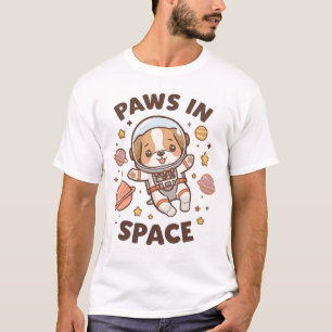 Camiseta divertida de gato astronauta Paws in Spac