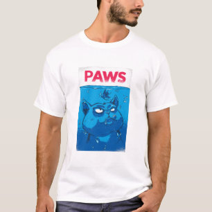 Camiseta divertida de gato azul lindo “Patas” para