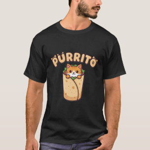 Camiseta divertida de gato burrito para amantes de