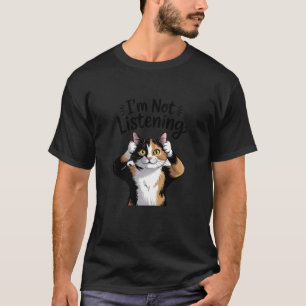Camiseta divertida de gato calicó dibujado a mano