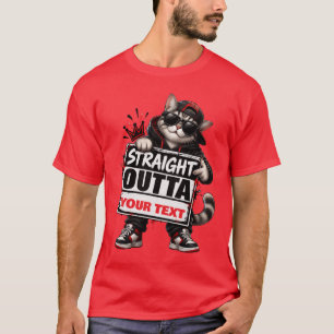 Camiseta Divertida de Gato Callejero con Texto Per