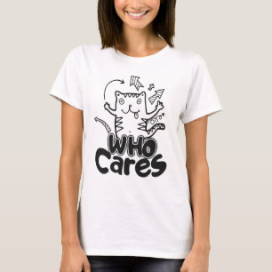 Camiseta divertida de gato con '¿A quién le import