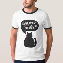 Camiseta divertida de gato con ansiedad social | P