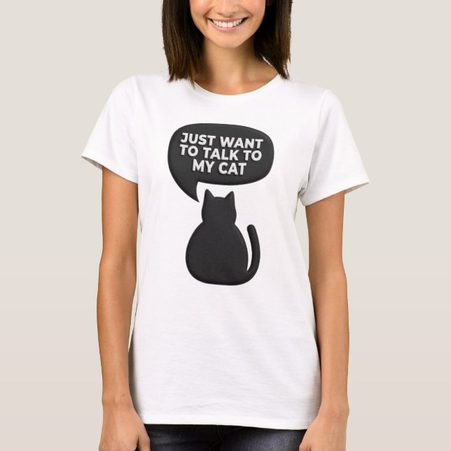 Camiseta Divertida de Gato con Ansiedad Social | R (Anverso)
