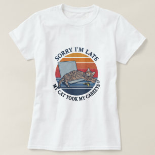 Camiseta divertida de gato con diseño gráfico