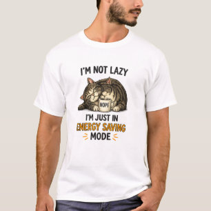 Camiseta divertida de gato con modo de ahorro de e