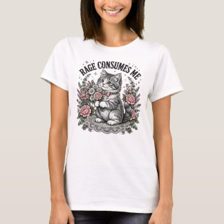 Camiseta Divertida de Gato con Rabia Me Consume | 