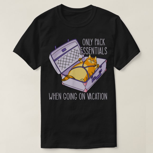 Camiseta Divertida de Gato con Solo lo Esencial (Diseño del anverso)