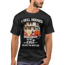 Camiseta Divertida de Gato de Agente Inmobiliario