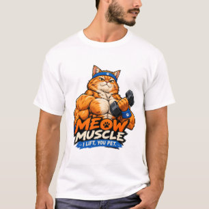 Camiseta Divertida de Gato de Gimnasio Meow Muscle