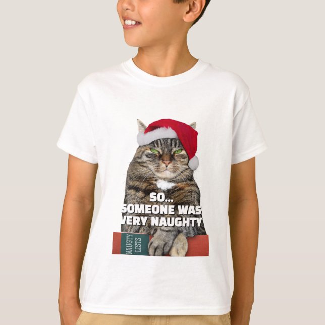 Camiseta divertida de gato enojado de Navidad (Anverso)