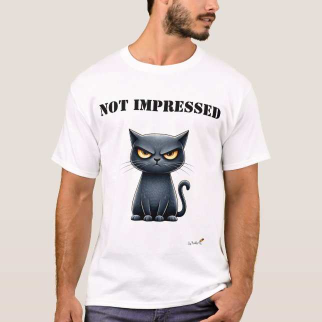 Camiseta Divertida de Gato Gruñón No Impresionado (Anverso)