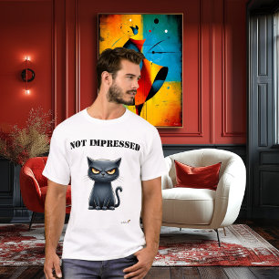 Camiseta Divertida de Gato Gruñón No Impresionado