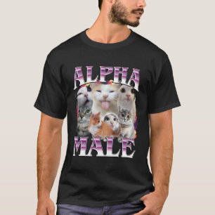Camiseta divertida de gato macho alfa, gato Meme d