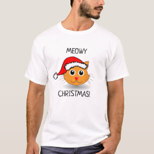 Camiseta divertida de gato Meowy Navidad para homb