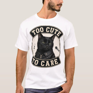 Camiseta divertida de gato negro 'Demasiado lindo 
