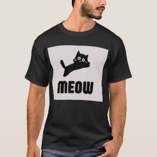 Camiseta divertida de gato negro lindo que dice Mi