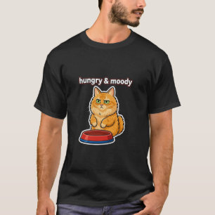 Camiseta divertida de gato pelirrojo hambriento y