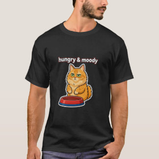 Camiseta divertida de gato pelirrojo hambriento y