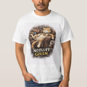 Camiseta Divertida de Gato Perezoso Sin Fluff Dado
