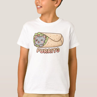 Camiseta Divertida de Gato Purrito Kawaii para Niñ