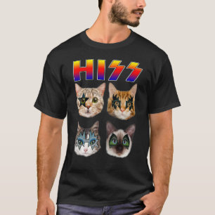 Camiseta divertida de gato que silba Rock and Roll