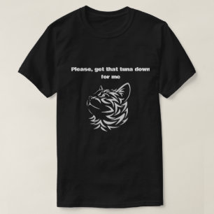 Camiseta divertida de gato tribal con cita de atún
