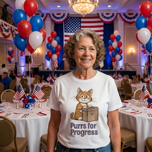 Camiseta divertida de gato votando para el progres