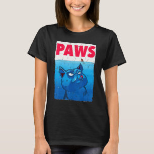 Camiseta divertida de gato y ratón Paws Meow