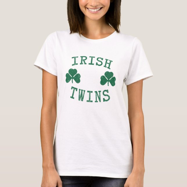 Camiseta Divertida de Gemelos Irlandeses (Anverso)