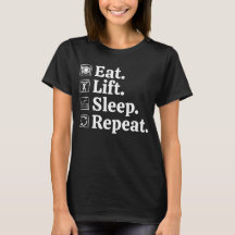 Camiseta Divertida de Gimnasio 'Comer Levantar Dor