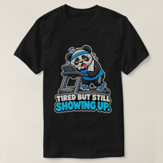 Camiseta Divertida de Gimnasio, Panda Cansado en C