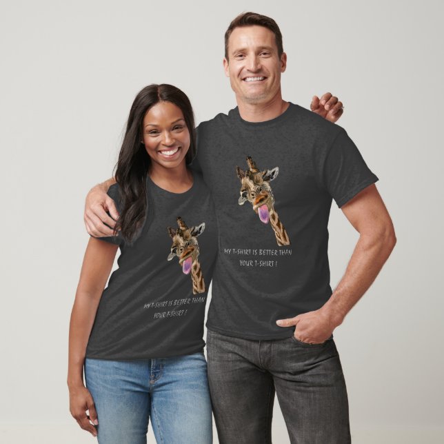 Camiseta divertida de Giraffe - Texto Personalizad (Unisexo)