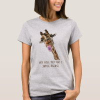 Camiseta divertida de Giraffe - Texto Personalizad
