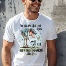 Camiseta divertida de golf entra en la camiseta de