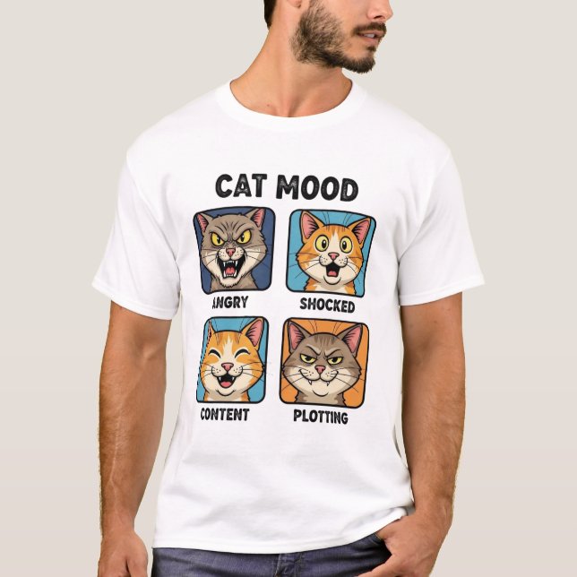Camiseta divertida de gráfico de humor de gato (Anverso)