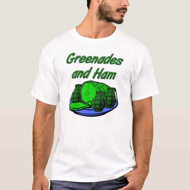 Camiseta divertida de granadas y jamón (Anverso)