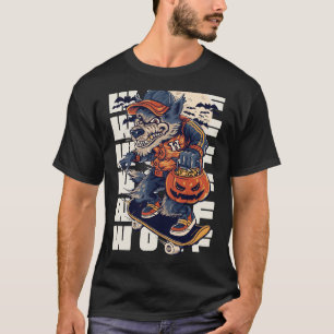 Camiseta divertida de Halloween con hombre lobo en