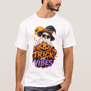 Camiseta divertida de Halloween con vibra de truco