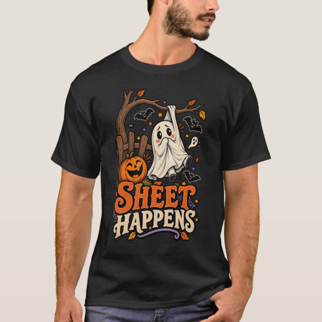 Camiseta divertida de Halloween de fantasma con sá (Anverso)