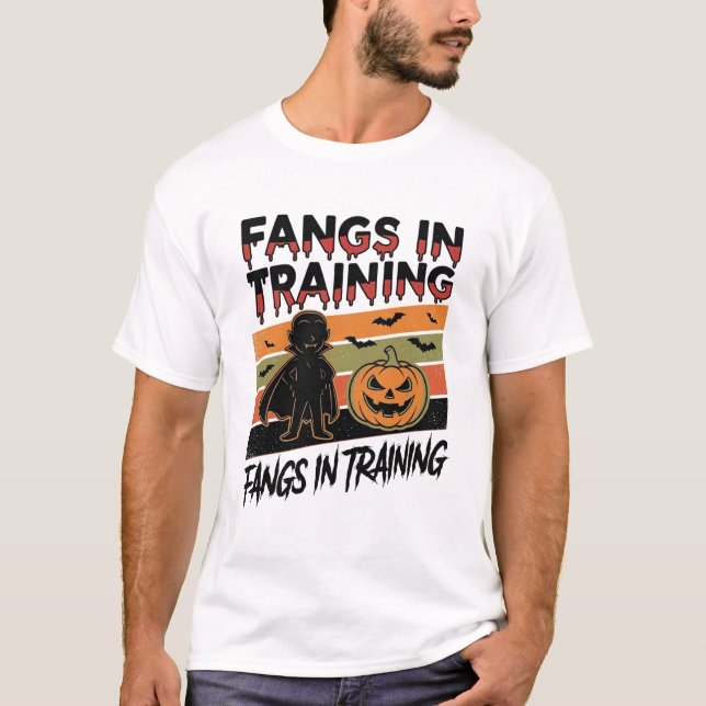 Camiseta Divertida de Halloween de Vampiro con Col (Anverso)