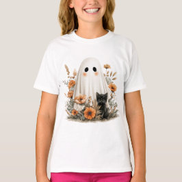 Camiseta divertida de Halloween - Fantasma y Kitti