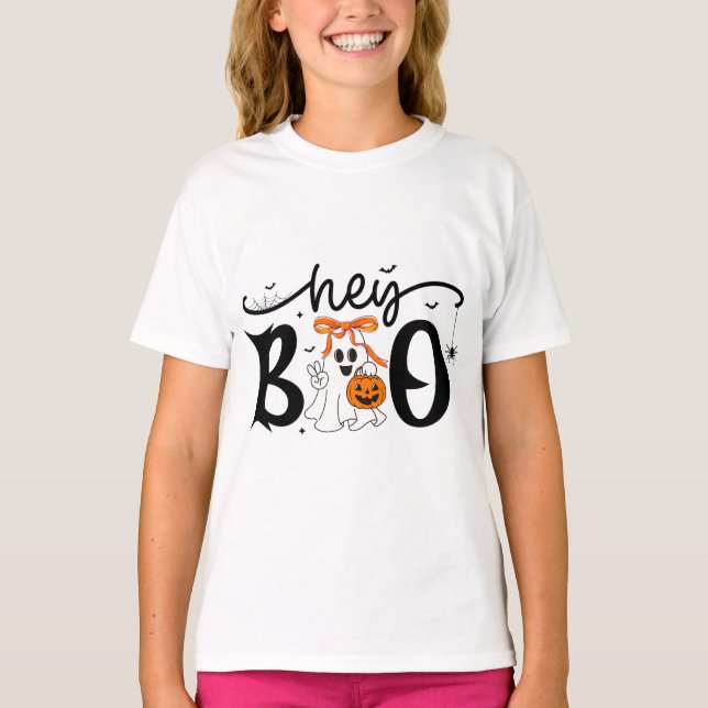 Camiseta divertida de Halloween - Hey Boo (Anverso)
