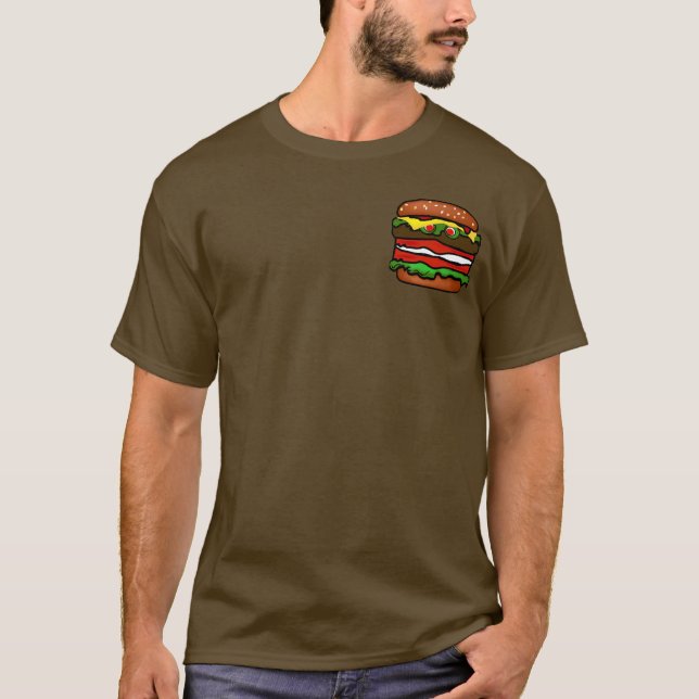 Camiseta divertida de Hamburger Mens Brown (Anverso)