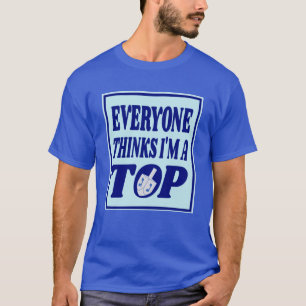 Camiseta divertida de Hanukkah azul chiste Dreidel