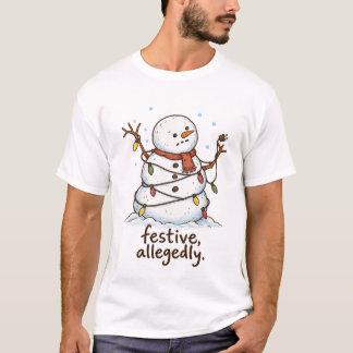 Camiseta divertida de hombre de nieve navideño sup
