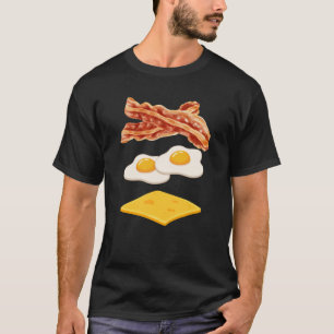 Camiseta Divertida de Huevo con Tocino y Queso par