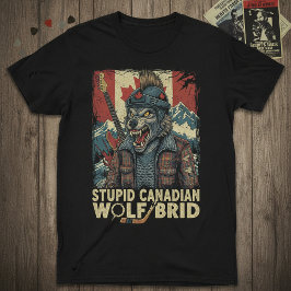 Camiseta divertida de humor de hockey con lobo can
